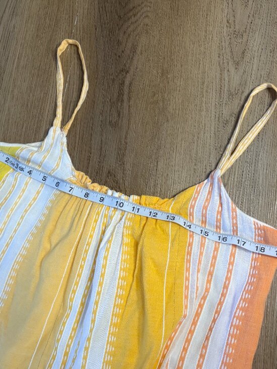 Lemlem Eshal Swing Dress size M medium striped cotton gauze mini yellow orange - Picture 6 of 8